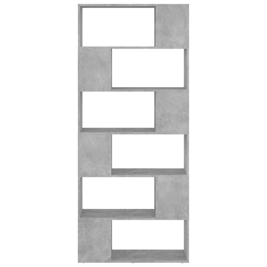 

vidaXL Boekenkast/kamerscherm 80x24x186 cm spaanplaat betongrijs