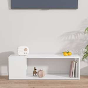 TV stolek bílý s vysokým leskem 100x24x32 cm kompozitní dřevo - obrázek 5