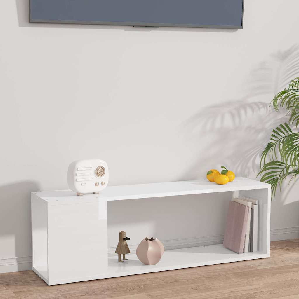 vidaXL Szafka pod TV, bia�a z po�yskiem, 100x24x32 cm