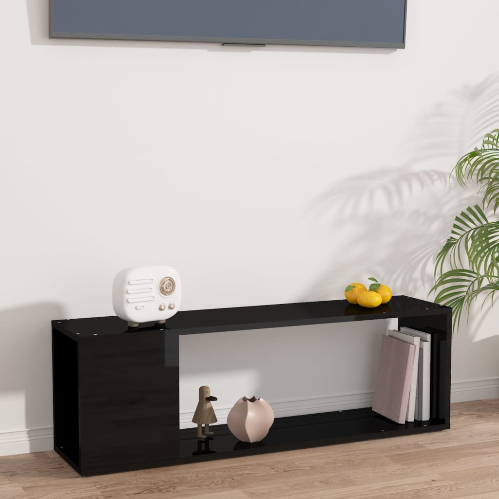 Petrashop  TV stolek černý s vysokým leskem 100 x 24 x 32 cm dřevotříska