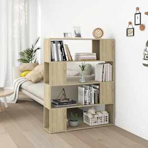 Knjižna omara za razdelitev prostora sonoma hrast 100x24x124 cm