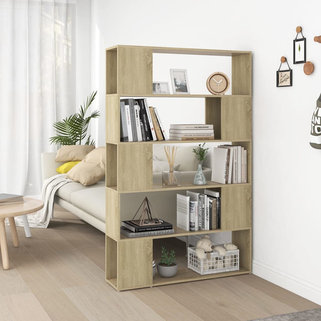 vidaXL Bücherregal Raumteiler Sonoma-Eiche 100x24x155 cm Holzwerkstoff