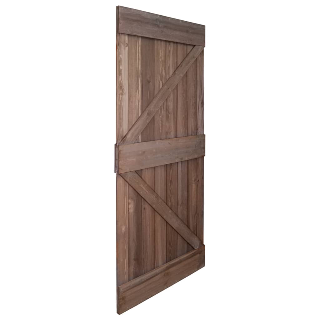 vidaXL Puerta de madera maciza de pino marrón oscuro 80x210 cm