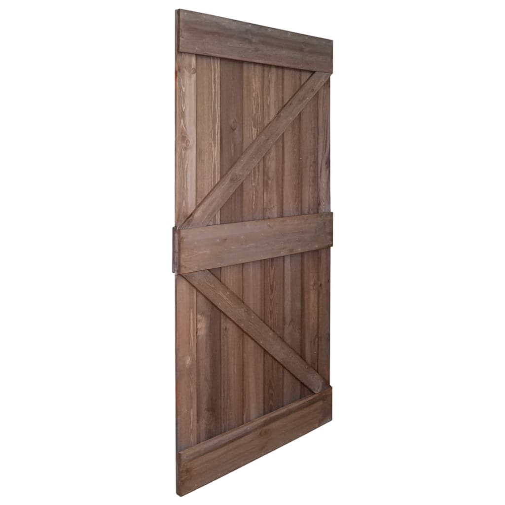 vidaXL Puerta de madera maciza de pino marrón oscuro 100x210 cm