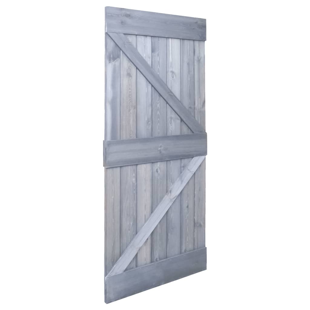 

vidaXL Deur 100x210 cm massief grenenhout grijs
