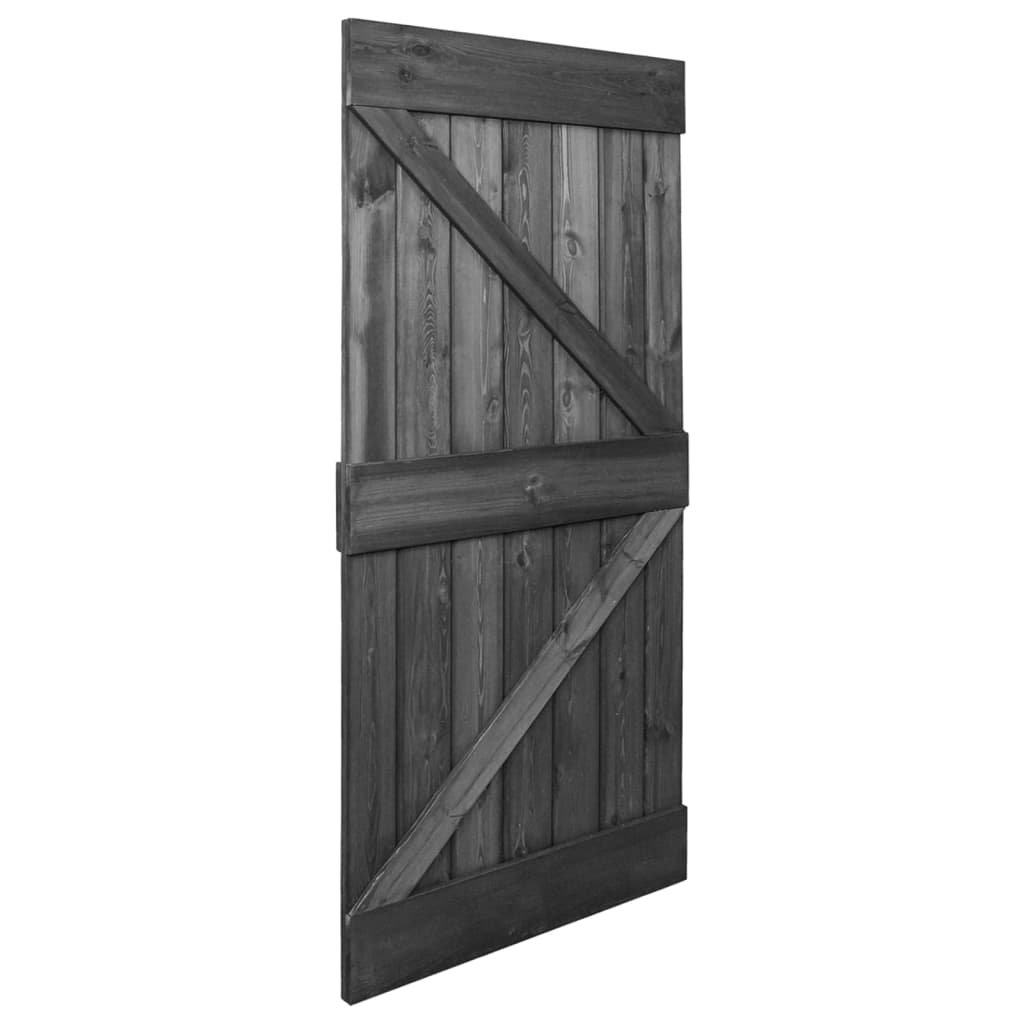

vidaXL Deur 90x210 cm massief grenenhout zwart