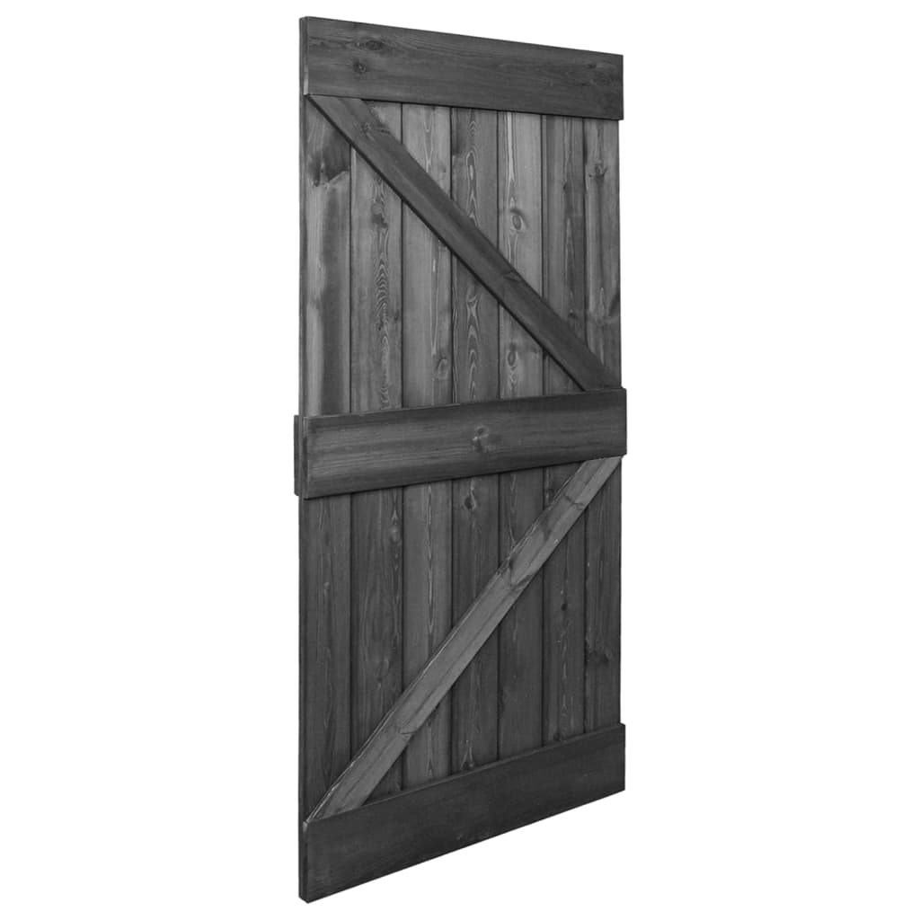 vidaXL Puerta de madera maciza de pino negro 100x210 cm