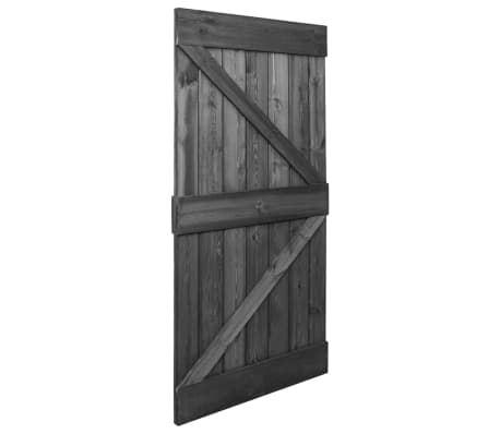 vidaXL Puerta de madera maciza de pino negro 100x210 cm