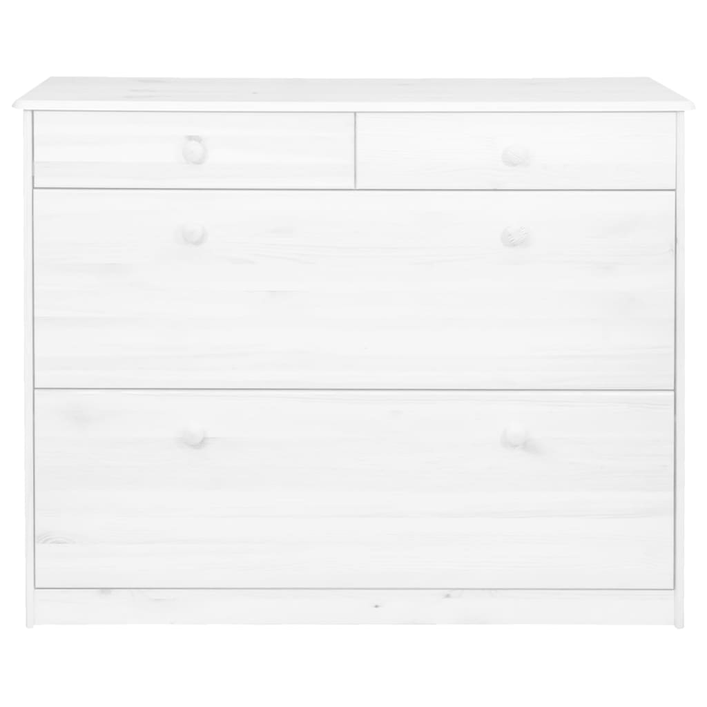 

vidaXL Schoenenkast met 2 kleppen 113x35x89 cm massief grenenhout wit