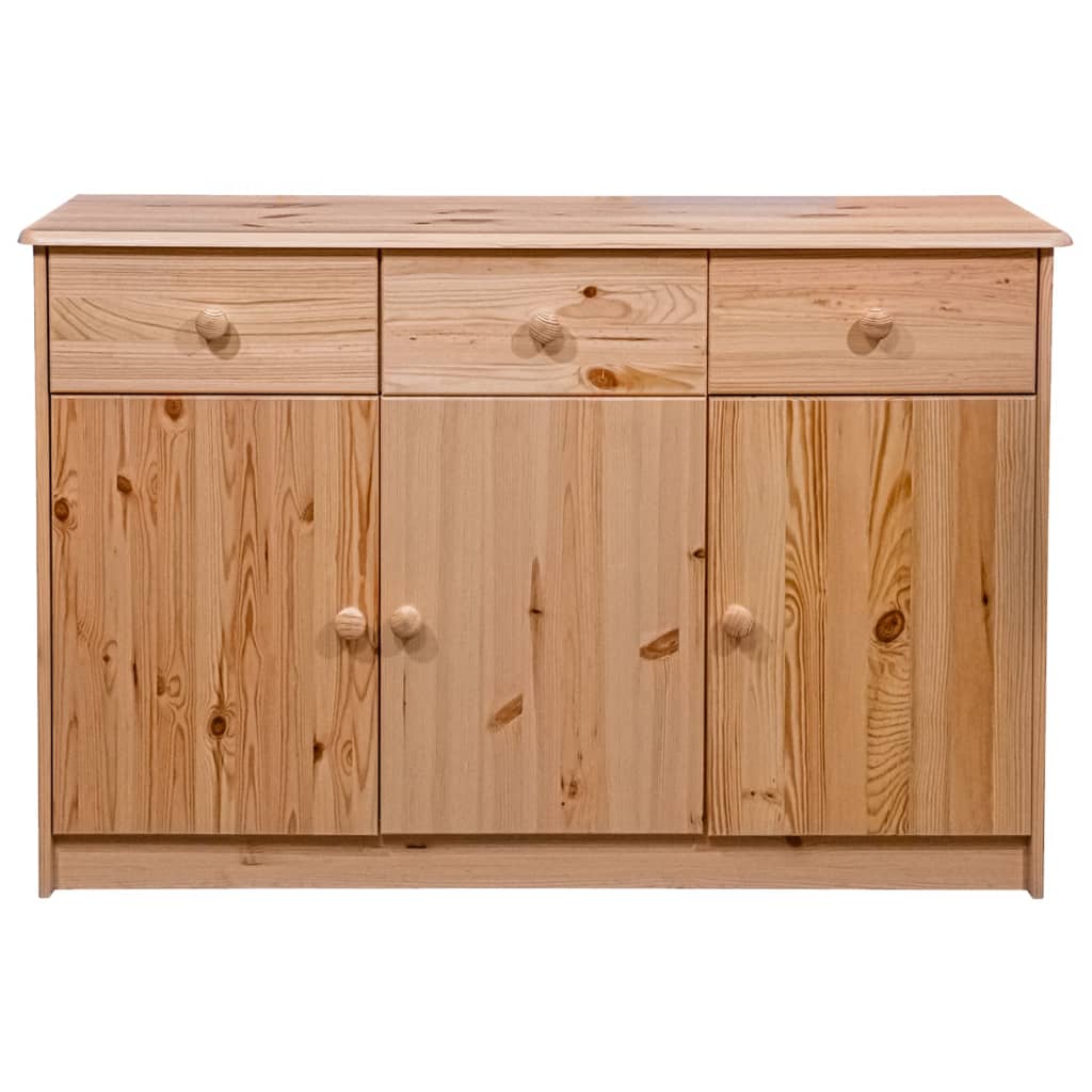 

vidaXL Dressoir met 3 lades 113x35x73 cm massief grenenhout