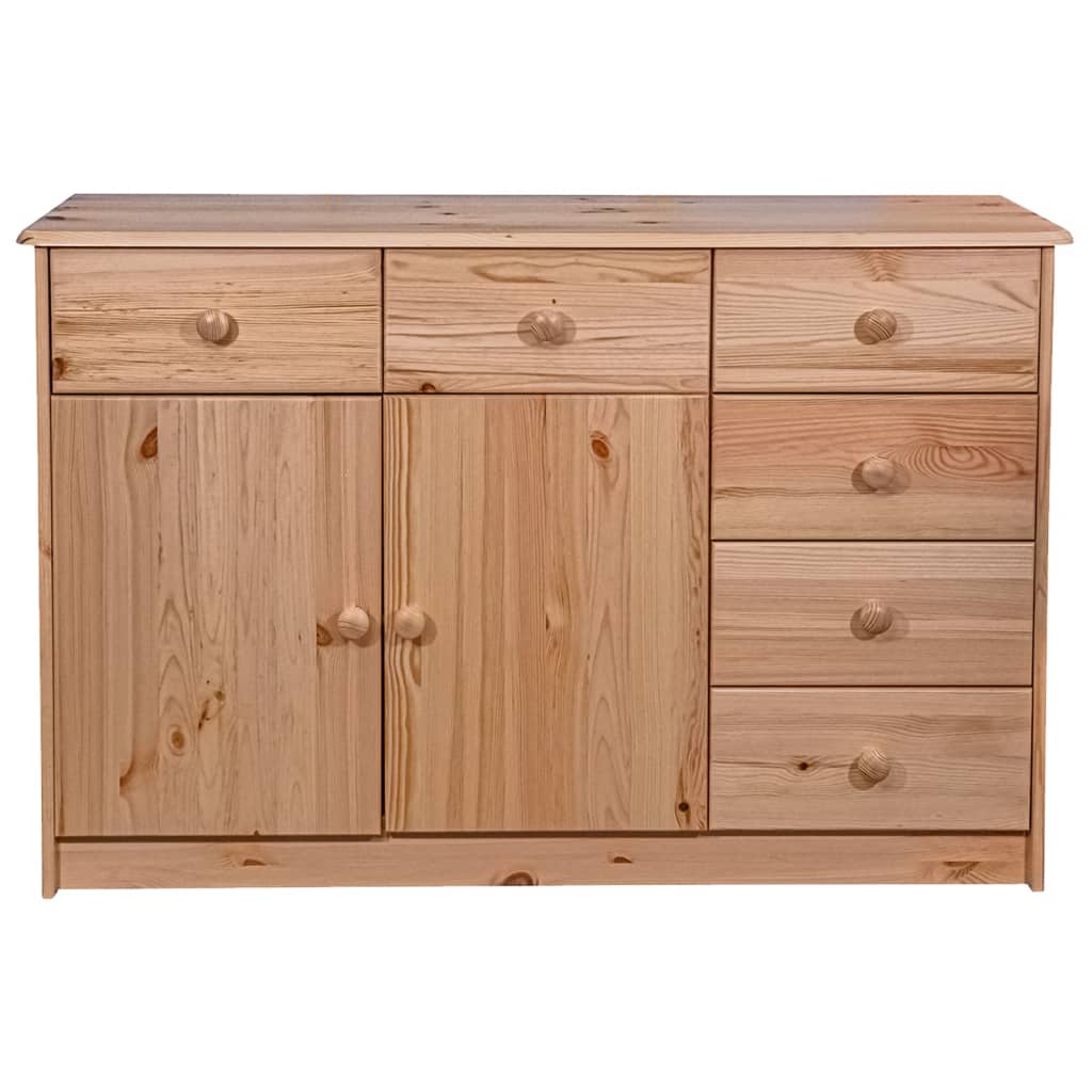 vidaXL Credenza con 6 Cassetti 113x35x73 cm in Legno Massello di Pino