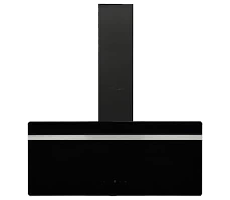 vidaXL pliidikubu, 90 cm, teras ja karastatud klaas, must