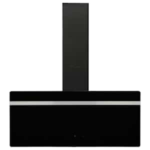 vidaXL pliidikubu, 90 cm, teras ja karastatud klaas, must