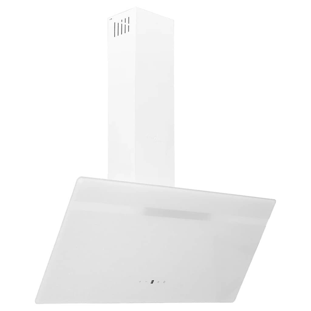 vidaXL Nástěnná digestoř 90 cm ocel a tvrzené sklo bílá