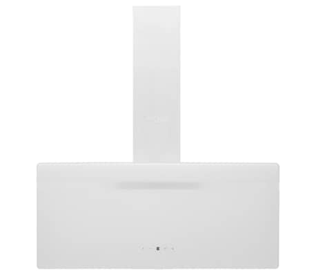 vidaXL tvaika nosūcējs, 90 cm, tērauds, rūdīts stikls, balts