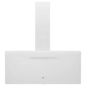 vidaXL tvaika nosūcējs, 90 cm, tērauds, rūdīts stikls, balts