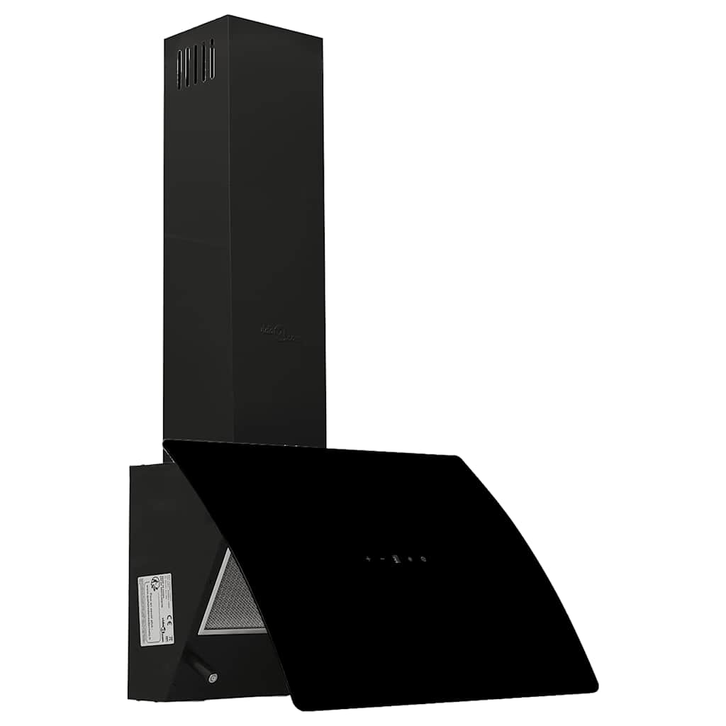 vidaXL Nástenný digestor 60 cm oceľ a tvrdené sklo čierny