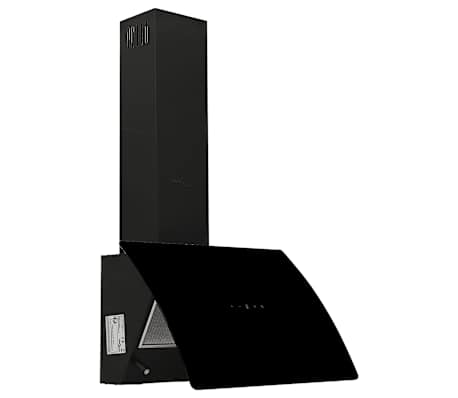 vidaXL Sieninis gartraukis, juodas, 60cm, plienas ir grūdintas stiklas