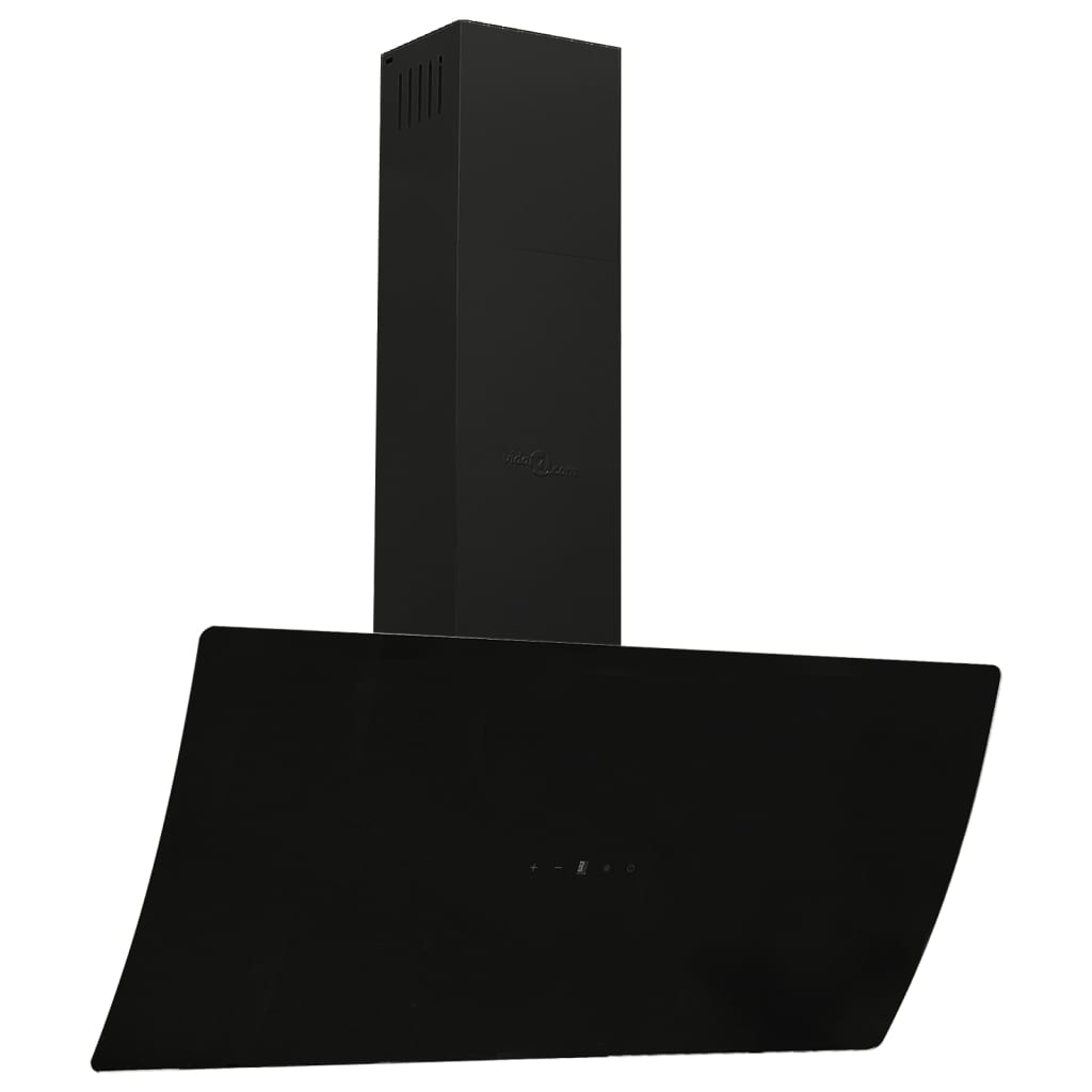 vidaXL Nástěnná digestoř 90 cm ocel a tvrzené sklo černá