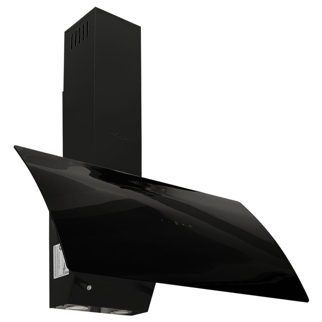 vidaXL Hotă de perete, negru, 90 cm, oțel și sticlă securizată