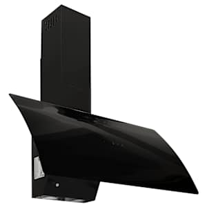 Nástěnná digestoř 90 cm ocel a tvrzené sklo černá - obrázek 3
