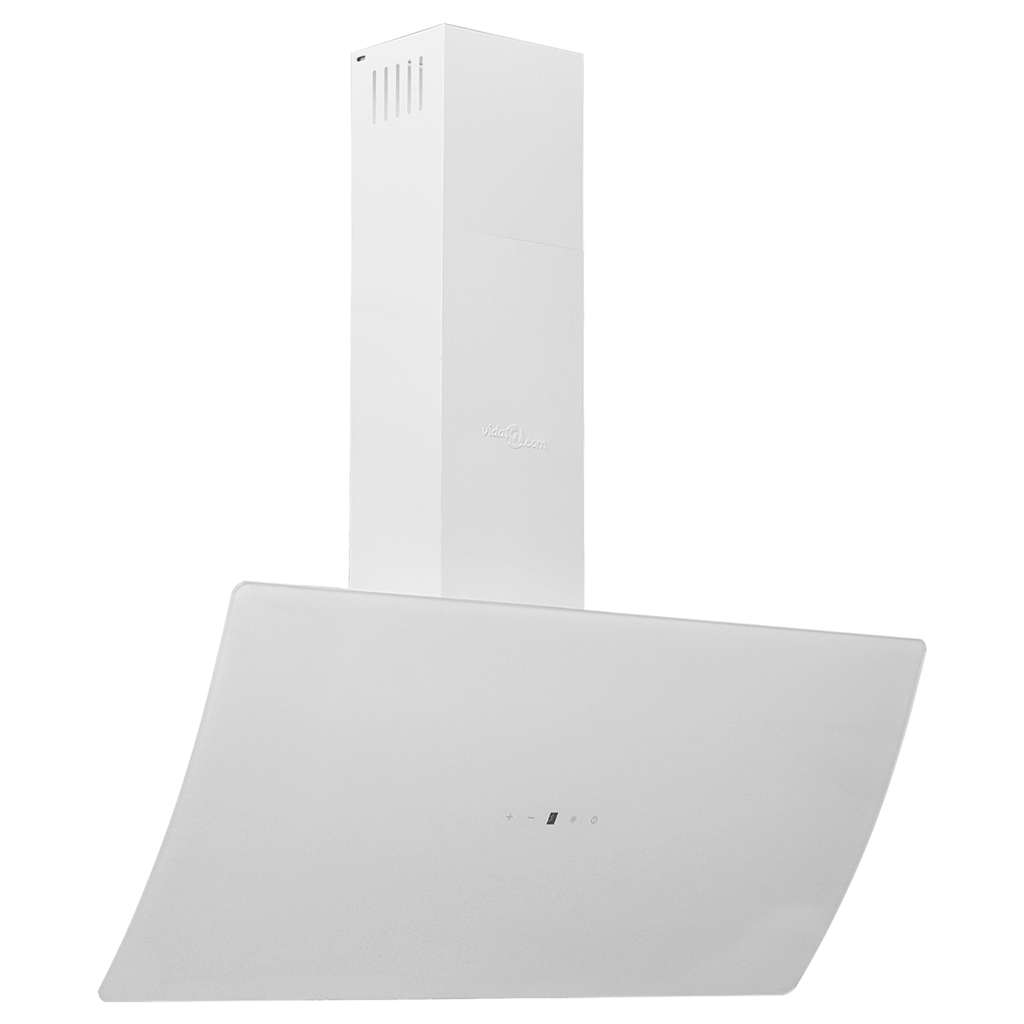 vidaXL Nástěnná digestoř 90 cm ocel a tvrzené sklo bílá