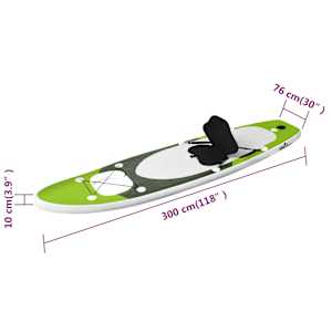 Nafukovací SUP paddleboard a příslušenství zelený 300x76x10 cm - obrázek 12