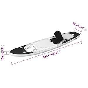 Nafukovací SUP paddleboard s příslušenstvím černý 300x76x10 cm - obrázek 12