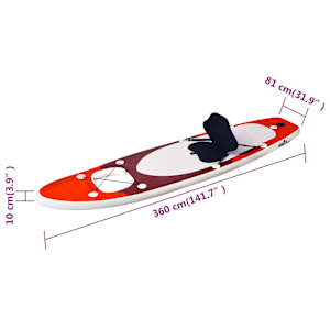 Nafukovací SUP paddleboard a příslušenství červený 360x81x10cm - obrázek 12