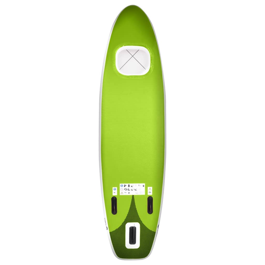 Nafukovací SUP paddleboard a příslušenství zelený 360x81x10 cm