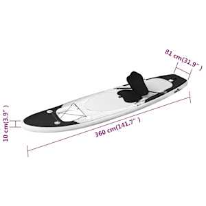 Nafukovací SUP paddleboard s příslušenstvím černý 360x81x10 cm - obrázek 12