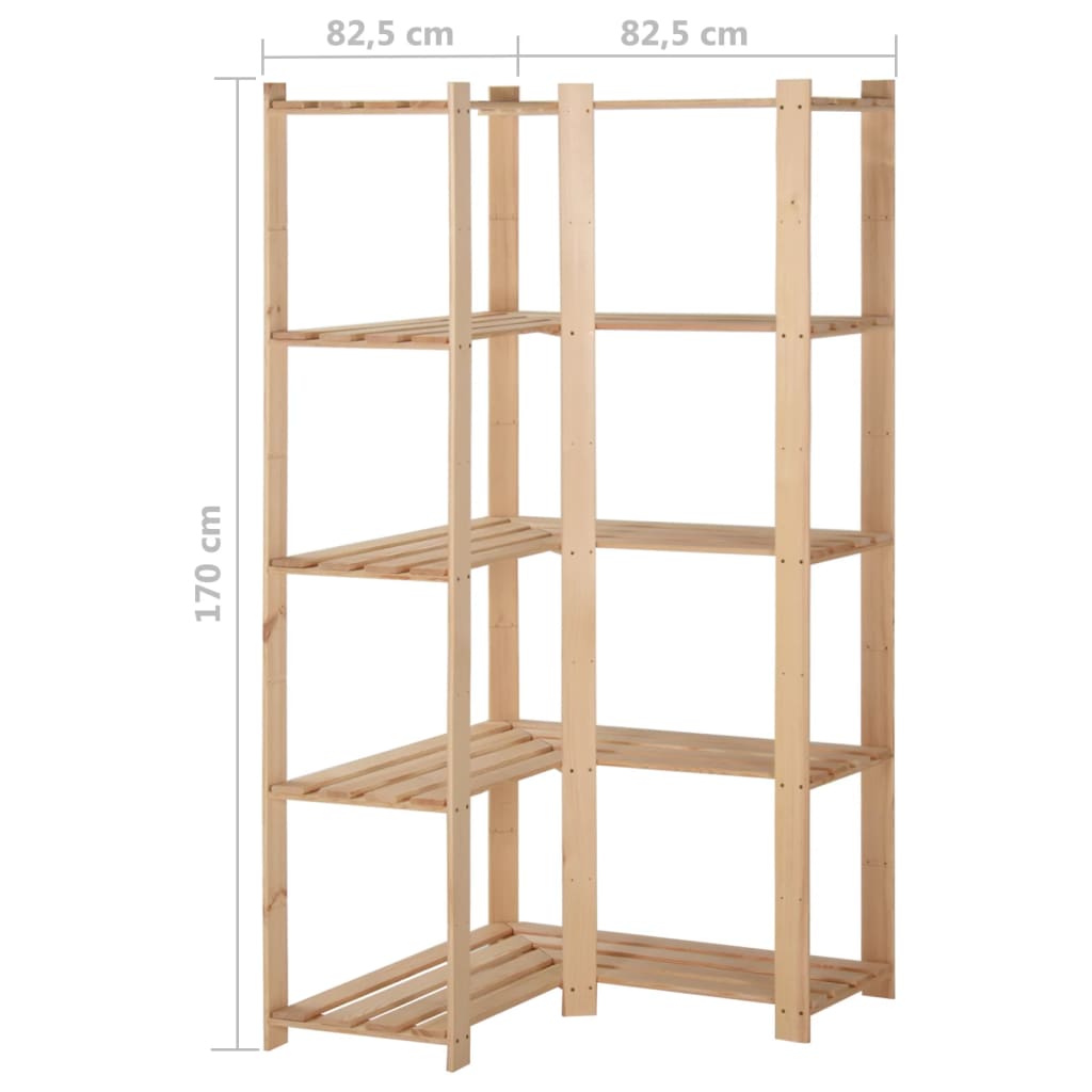 5-Tier Storage Corner Rack 82.5x82.5x170 Cm Solid Pinewood VidaXL 18 width=274