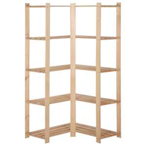 5patrový úložný regál rohový 82,5x82,5x170 cm masivní borovice - obrázek 2