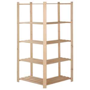 5patrový úložný regál rohový 82,5x82,5x170 cm masivní borovice - obrázek 4
