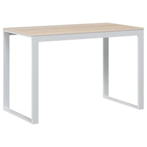 vidaXL kirjutuslaud, valge ja tamm 110x60x73 cm puitlaastplaat