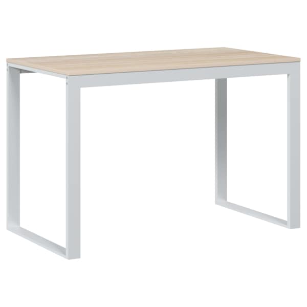 vidaXL kirjutuslaud, valge ja tamm 110x60x73 cm puitlaastplaat