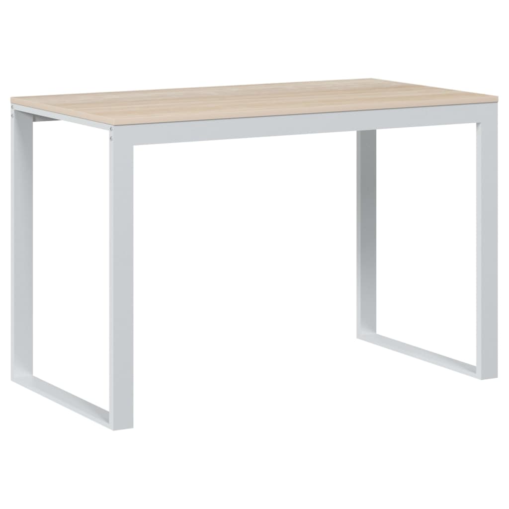 vidaXL Počítačový stůl bílý a dub 110 x 60 x 73 cm dřevotříska