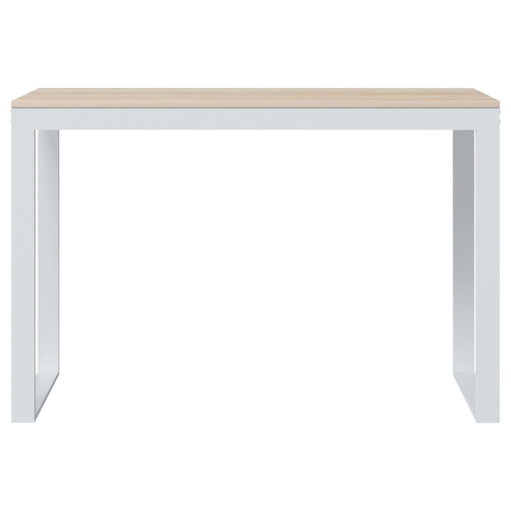 vidaXL Bureau d'ordinateur Blanc et chêne 110x60x73 cm Aggloméré