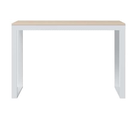 vidaXL Bureau d'ordinateur Blanc et chêne 110x60x73 cm Aggloméré