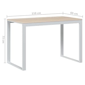 Počítačový stůl bílý a dub 110 x 60 x 73 cm dřevotříska - obrázek 6