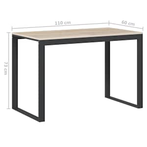 Počítačový stůl černý a dub 110 x 60 x 73 cm dřevotříska - obrázek 6