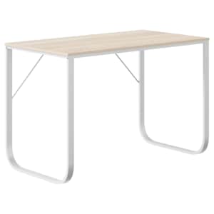vidaXL kirjutuslaud, valge ja tamm 110x60x73 cm puitlaastplaat
