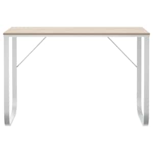 Počítačový stůl bílý a dub 110 x 60 x 73 cm dřevotříska - obrázek 3
