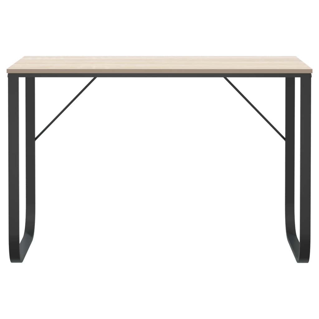 vidaXL Počítačový stôl čierny a dubový 110x60x73 cm drevotrieska