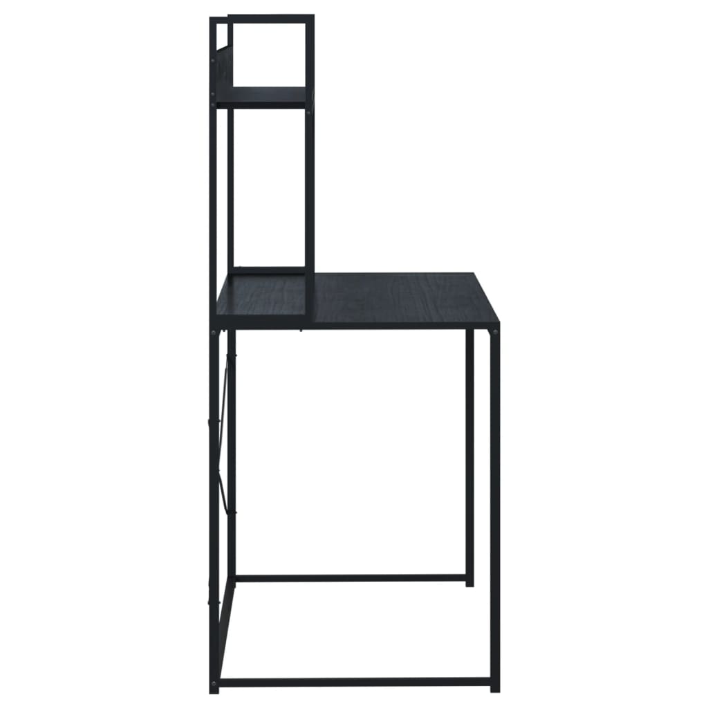 Fekete forgácslap számítógépasztal 110 x 60 x 138 cm 
