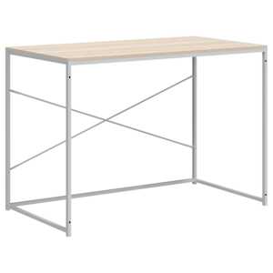 vidaXL arvutilaud, valge ja tamm 110x60x70 cm tehispuit