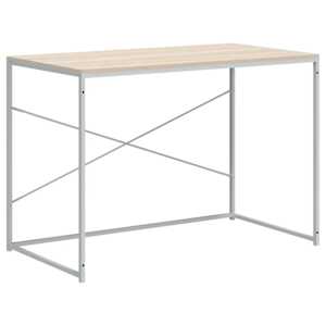 Počítačový stůl bílý a dub 110 x 60 x 70 cm kompozitní dřevo - obrázek 2