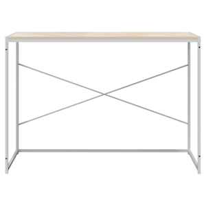 Počítačový stůl bílý a dub 110 x 60 x 70 cm kompozitní dřevo - obrázek 3