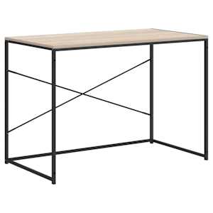 Počítačový stůl černý a dub 110 x 60 x 70 cm kompozitní dřevo - obrázek 2