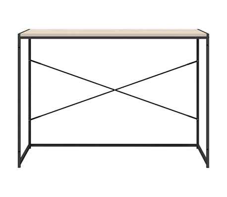vidaXL Bureau d'ordinateur Noir et ch&ecirc;ne 110x60x70cm Bois d'ing&eacute;nierie